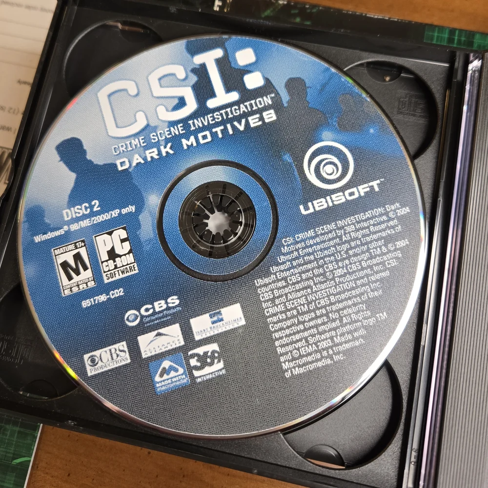 CSI Dark Motives PC Game Complete 3 Disc Set w Case Manual